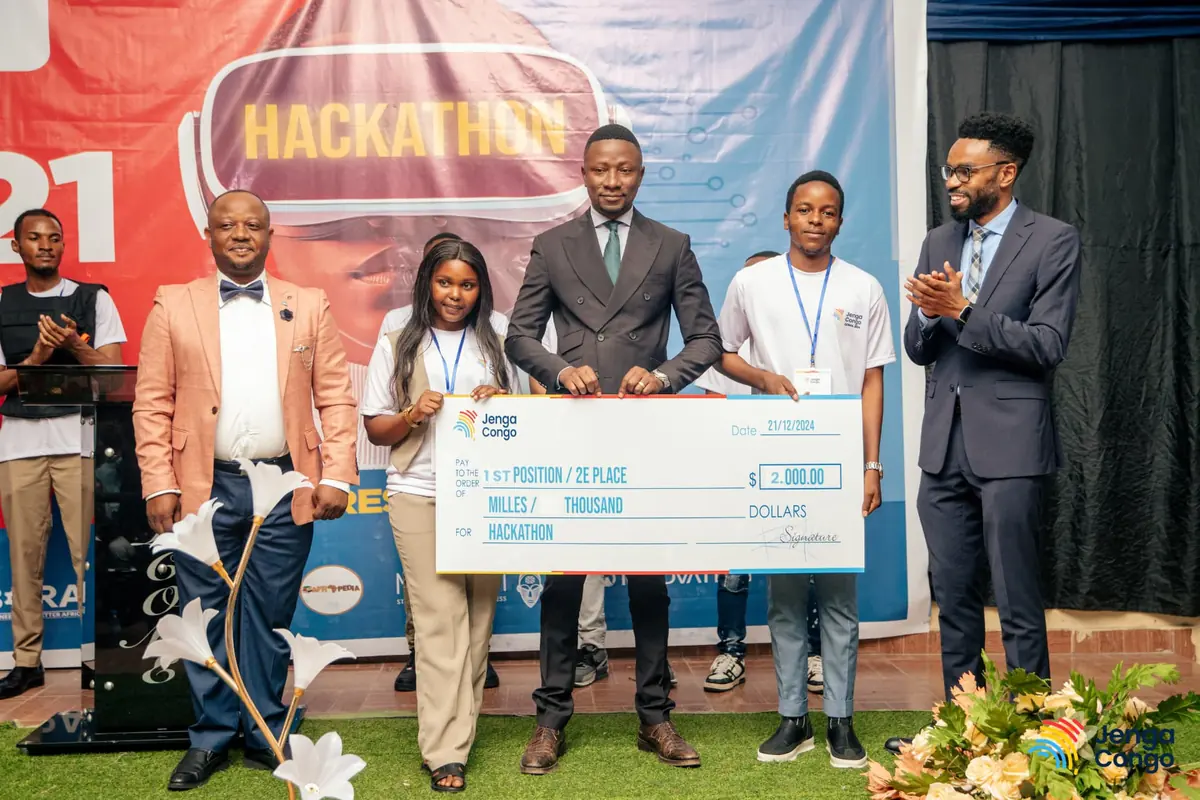 First place team receiving their prize at the award ceremony
